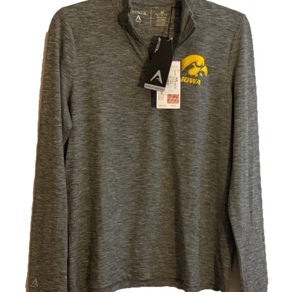Antigua Gray Iowa Women’s Medium 1/4 Zip Pullover - Picture 1 of 9
